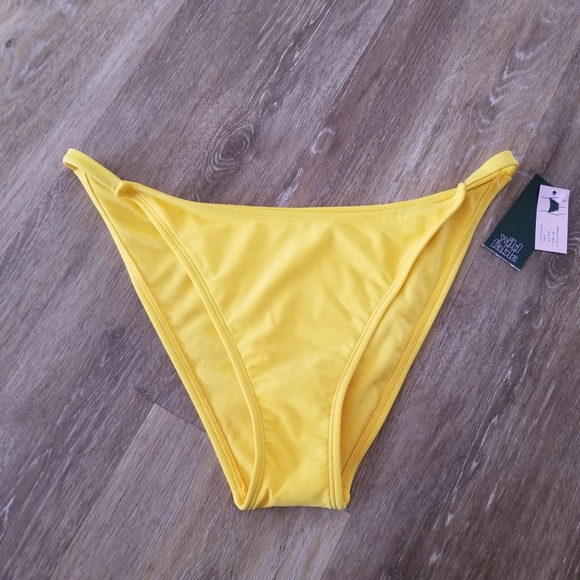 NWT Wild Fable Yellow Low Rise Extra Cheeky Bikini Bottom Size Large - Picture 1 of 7